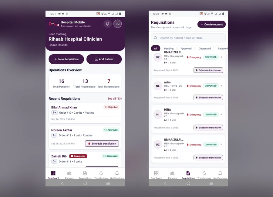 Blood Donation Management System - Healthcare web and mobile platform showcase