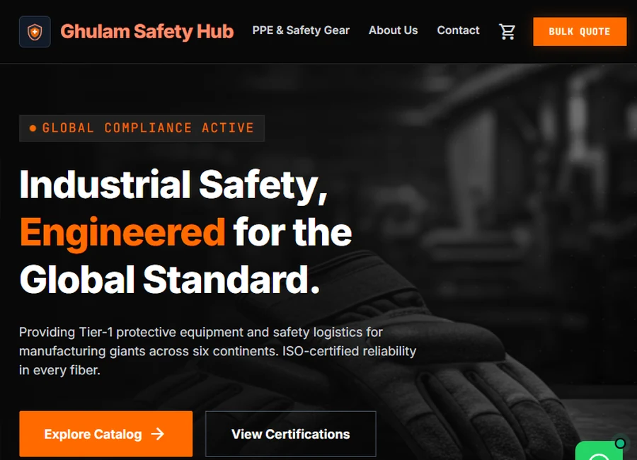 Ghulam Safety - Industrial B2B web platform showcase